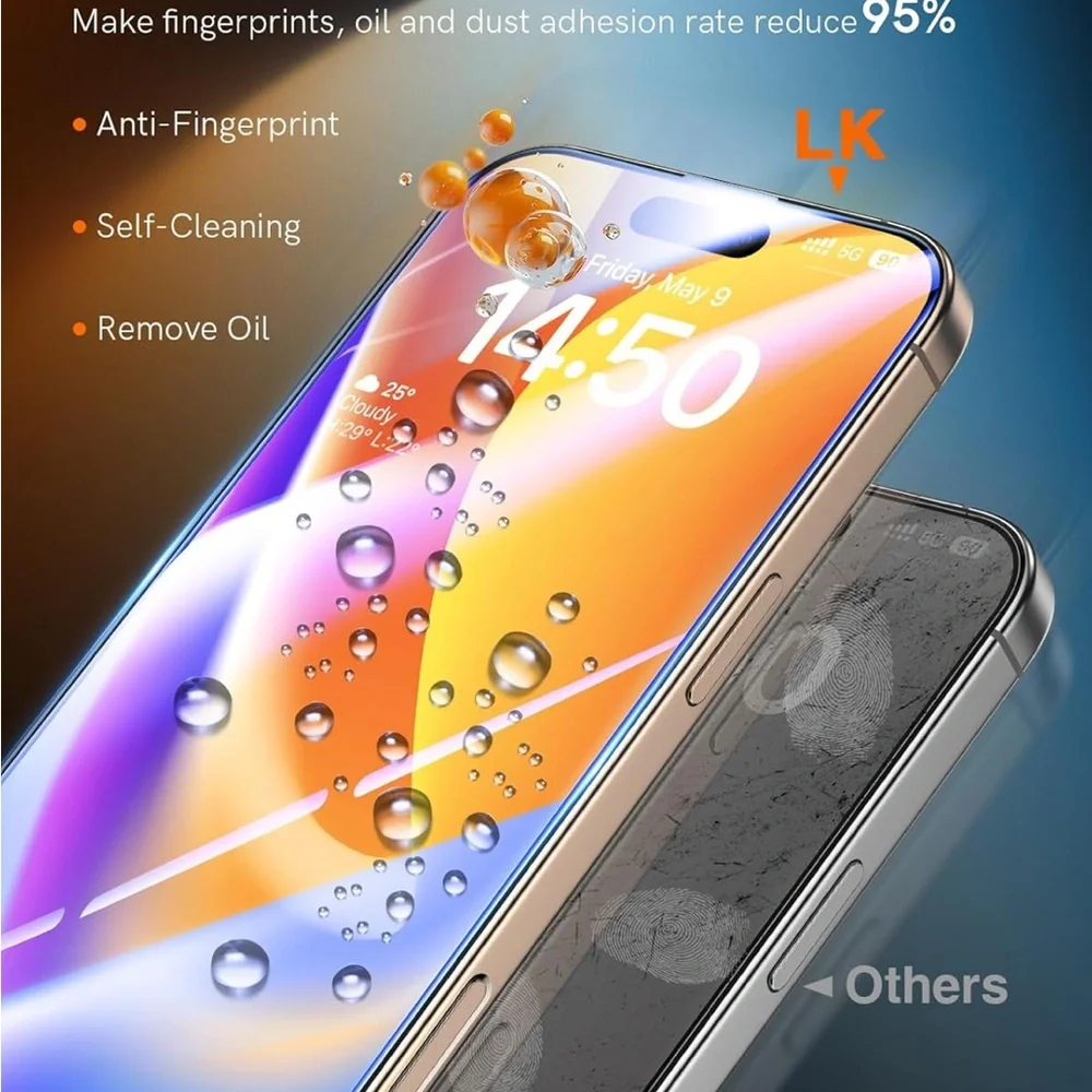 LK 3 Pack for iPhone 15 Pro Max Screen Protector, NEW & sealed